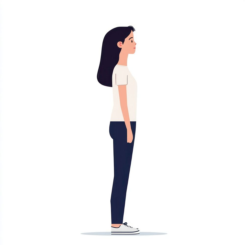 Woman standing illustration minimalist.