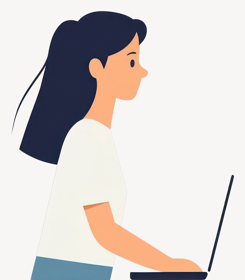 Woman illustration female laptop vector