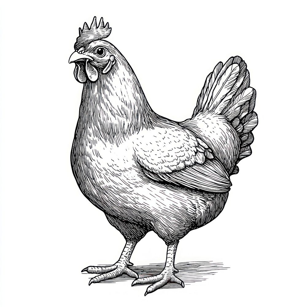 Chicken art drawing animal.