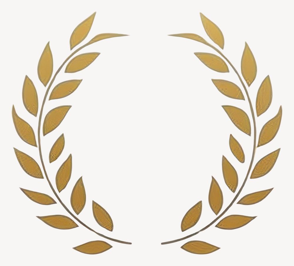 Gold laurel wreath emblem symbol golden vector