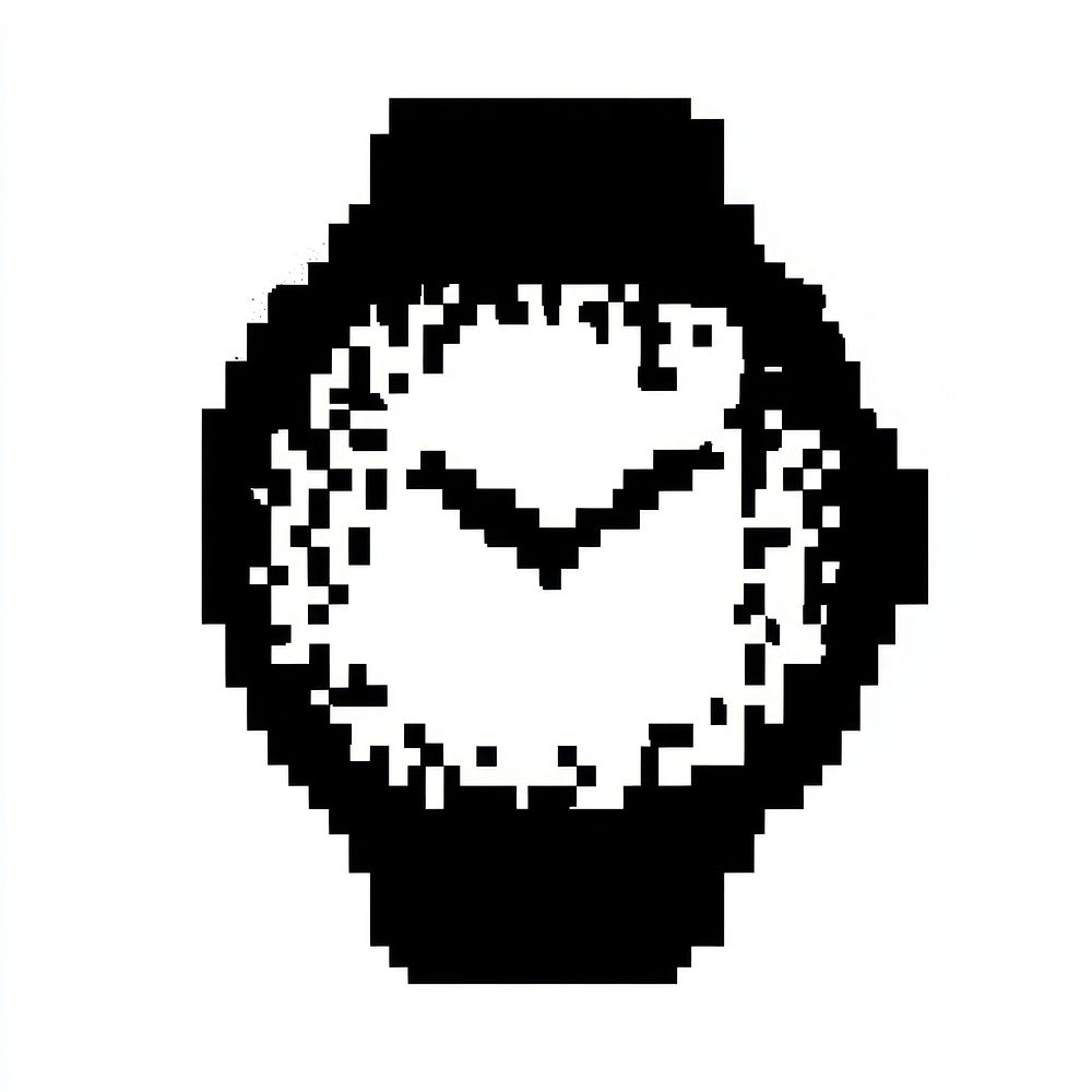 Watch clock pixel black.