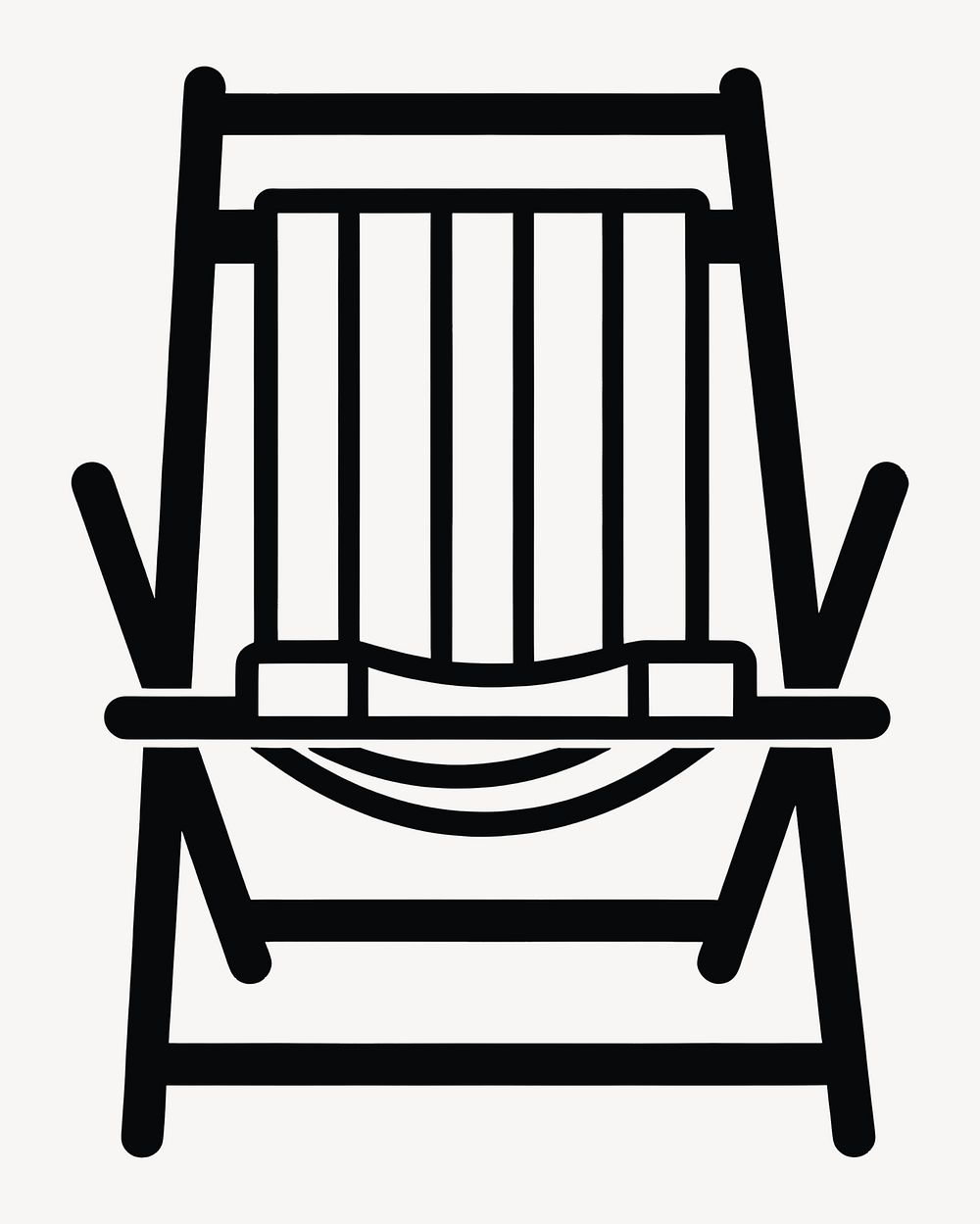 Icon of beach chair minimalist furniture summer vector