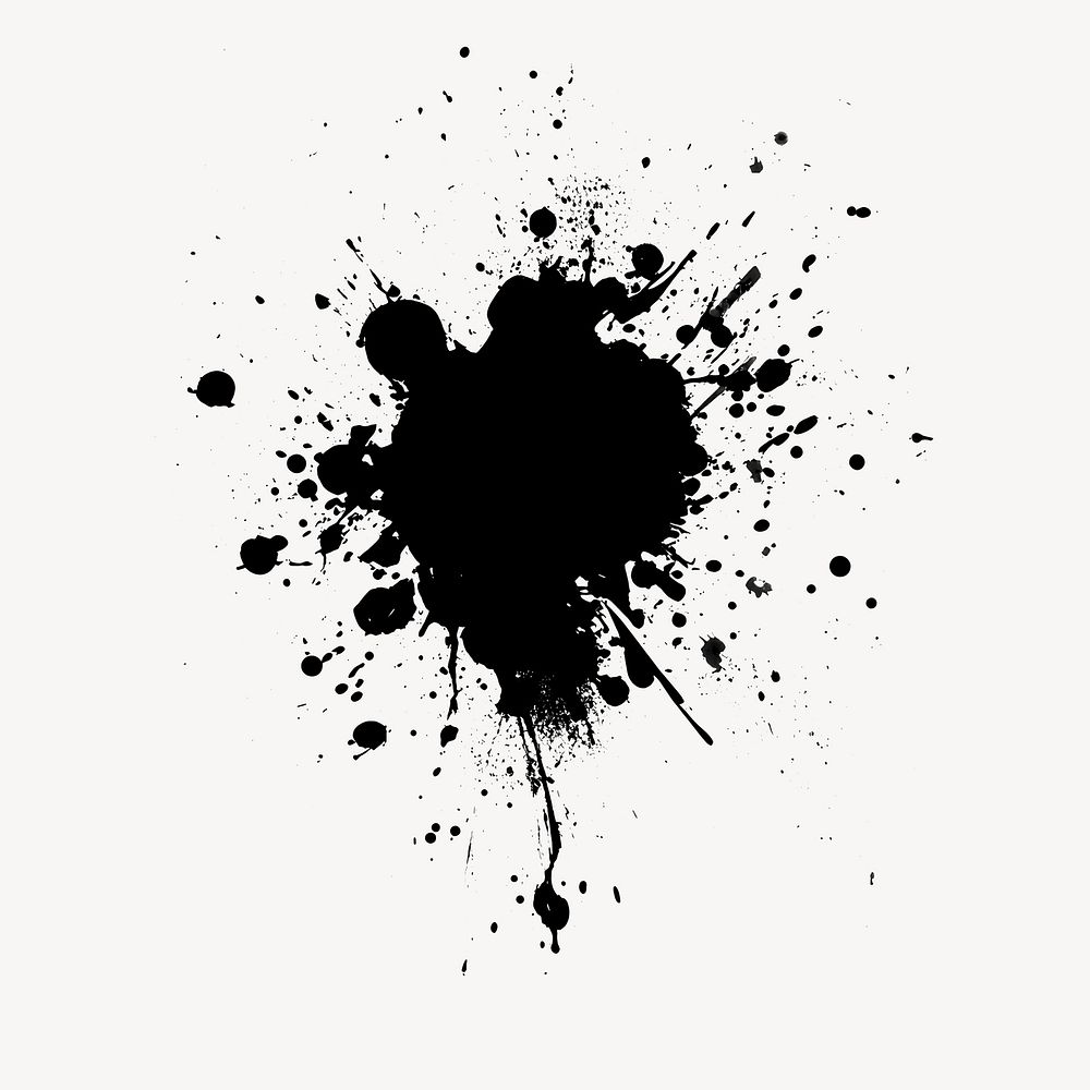 Dot ink spash silhouette black abstract splatter vector