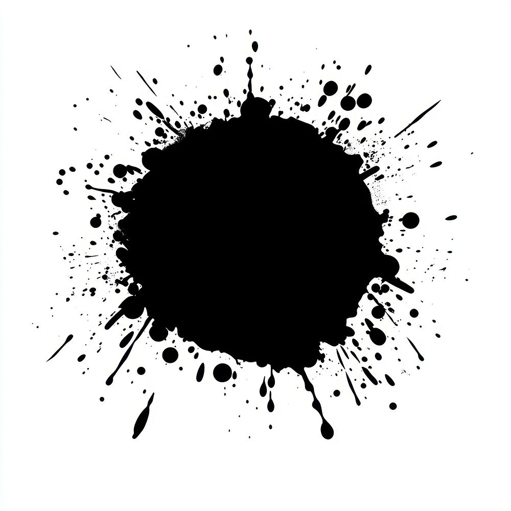 Dot ink splash silhouette black abstract splatter.