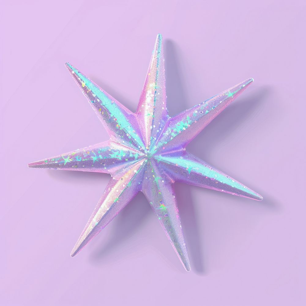 Four-pointed starburst element pastel art.