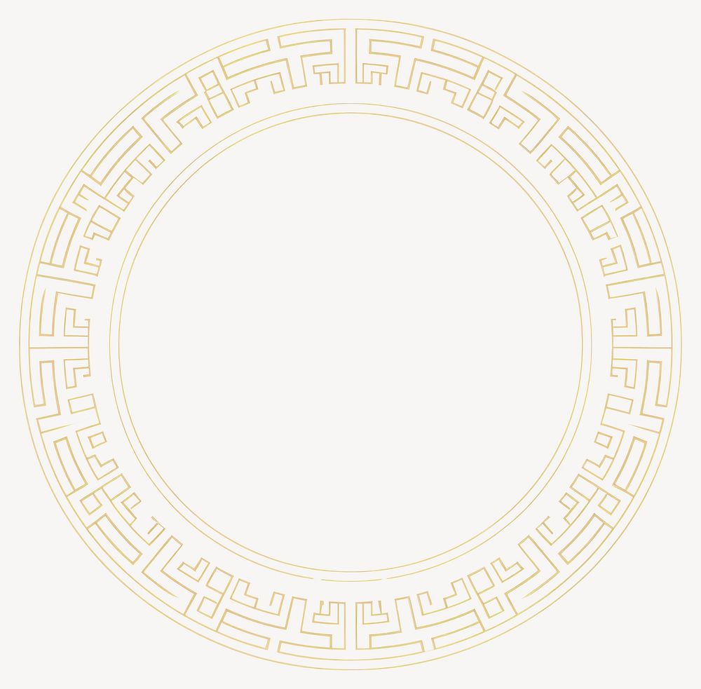 Chinese art circular pattern border vector