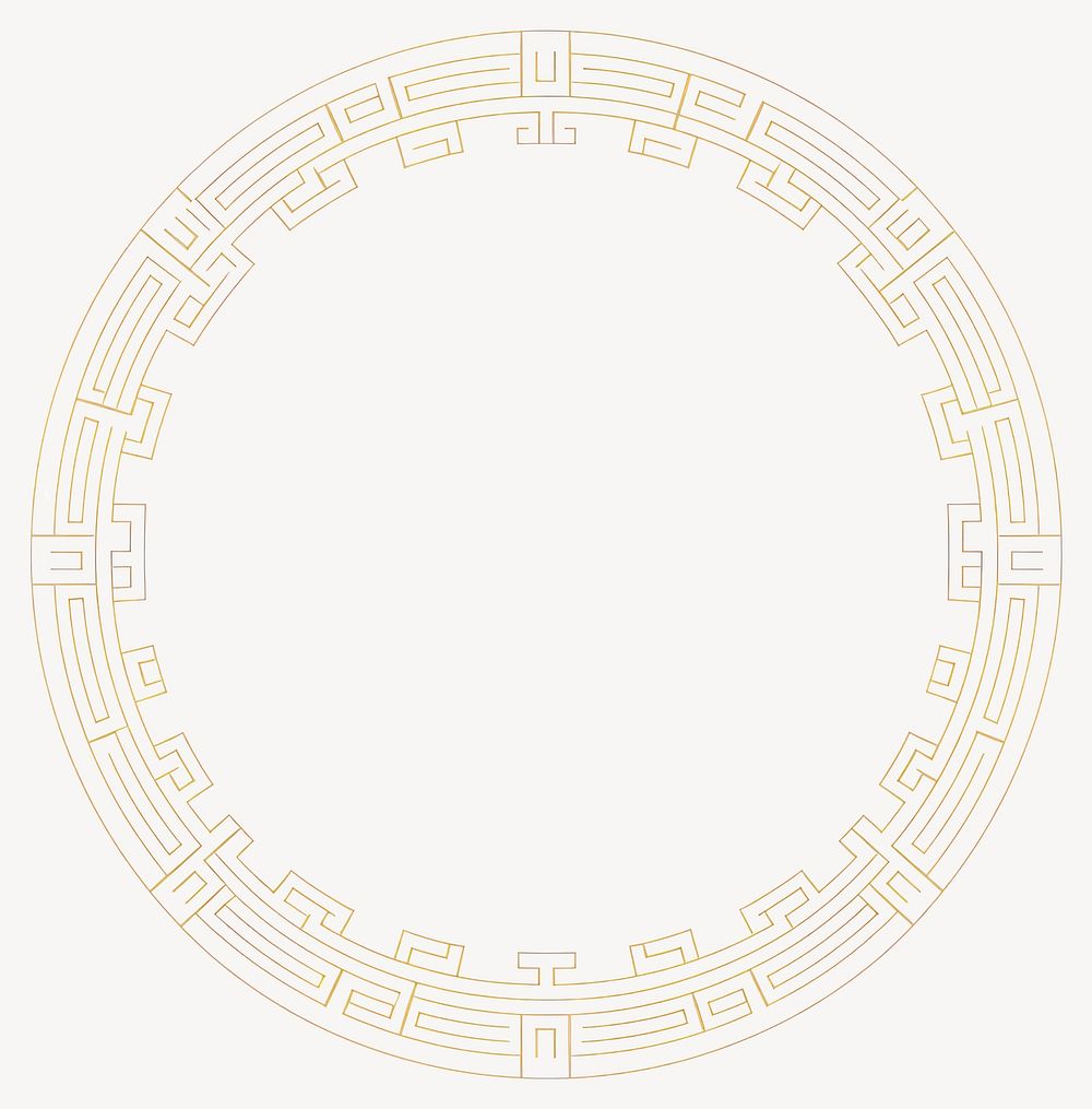 Chinese art circular pattern border vector