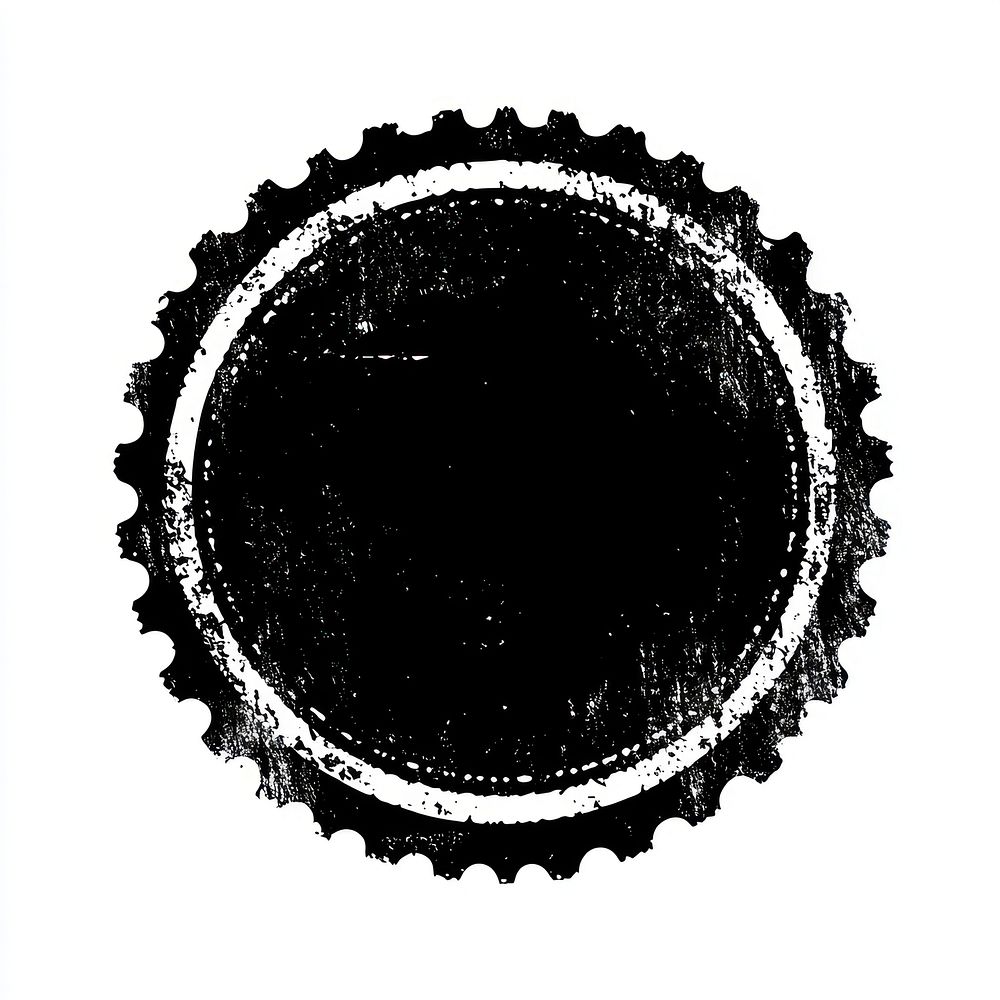 Vintage full round stamp silhouette grunge black.