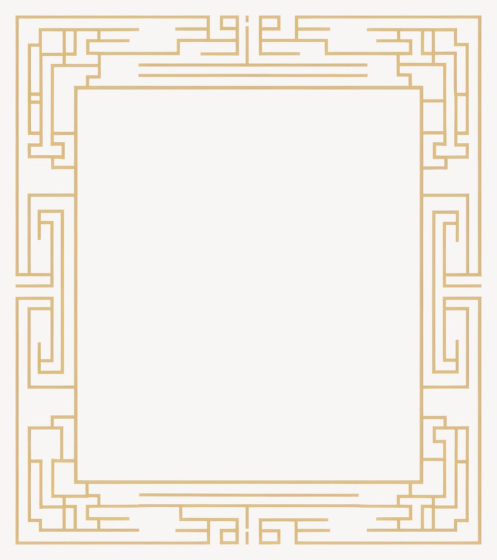 Chinese golden border rectangular design frame vector