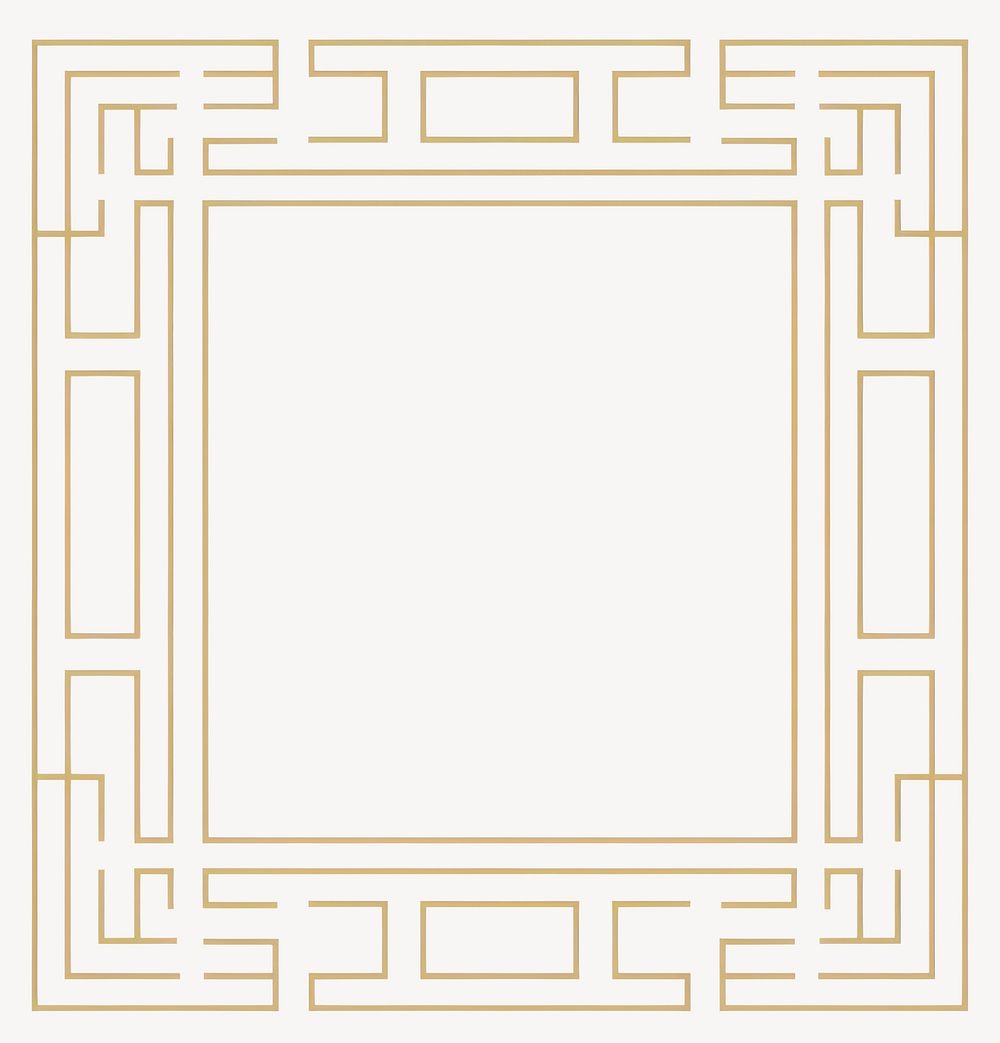 Chinese golden border minimalist design frame vector