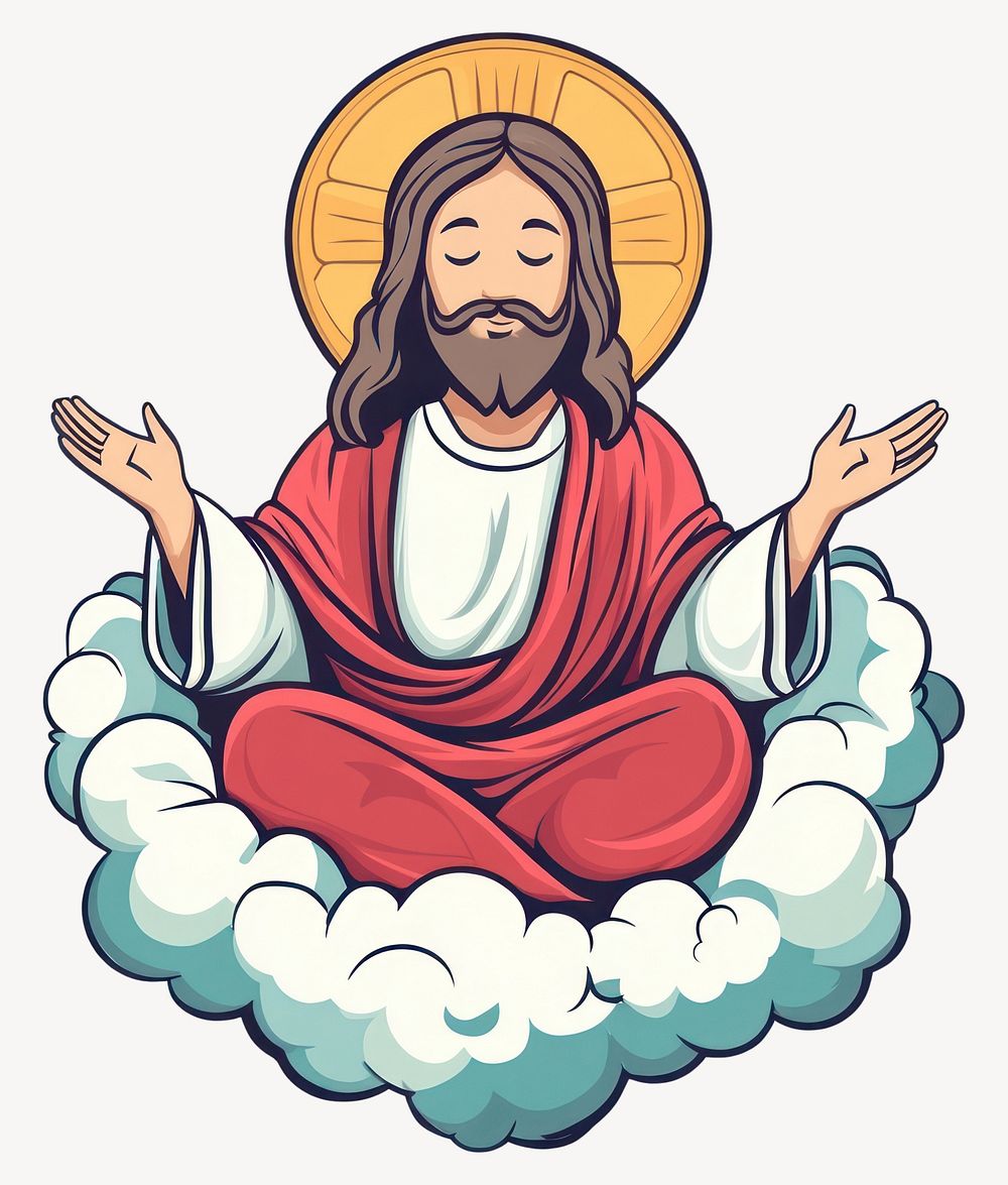 Jesus art illustration clouds vector