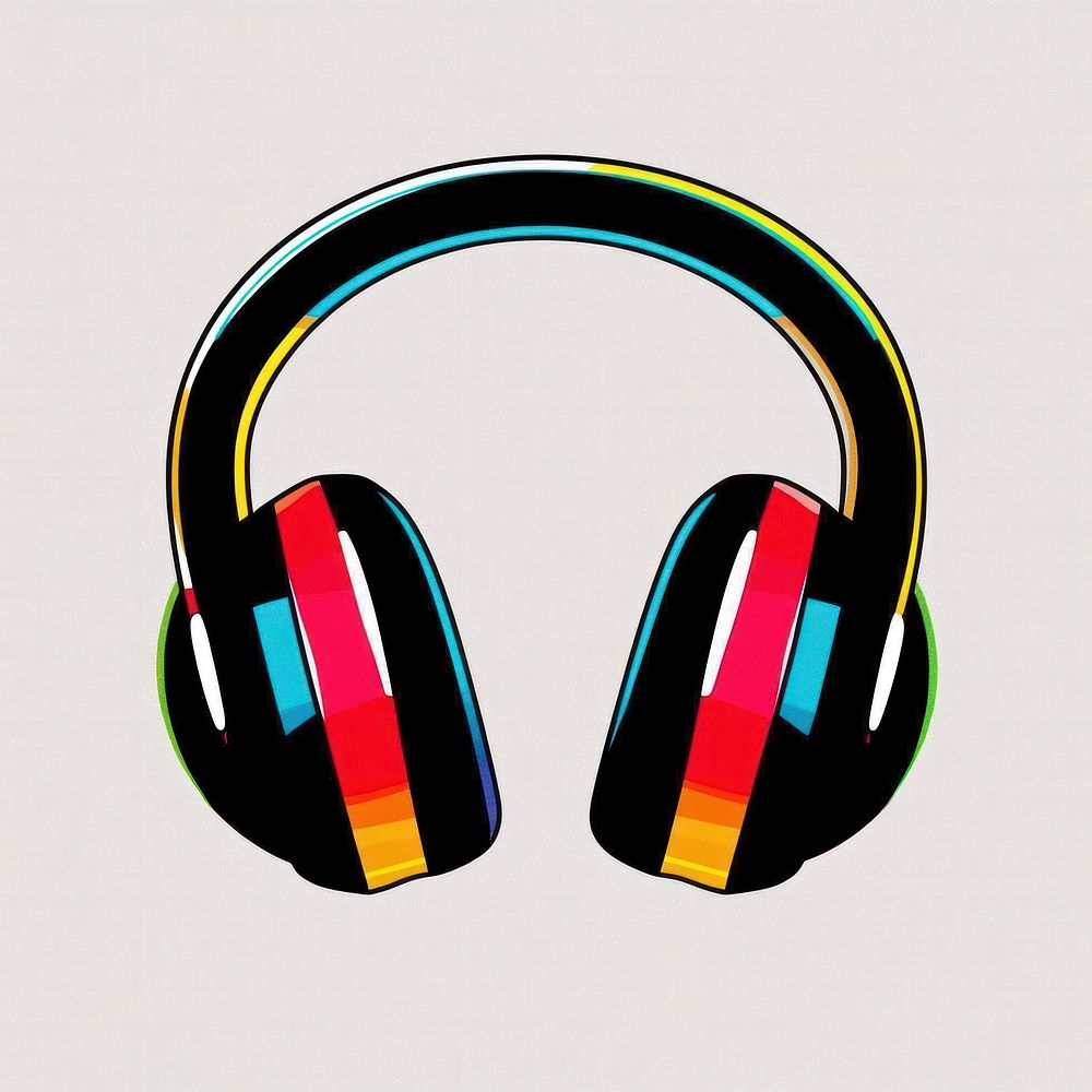 Headphones design colors art.