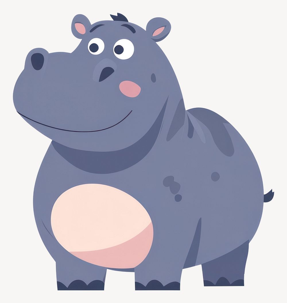 Hippos illustration children animal vector