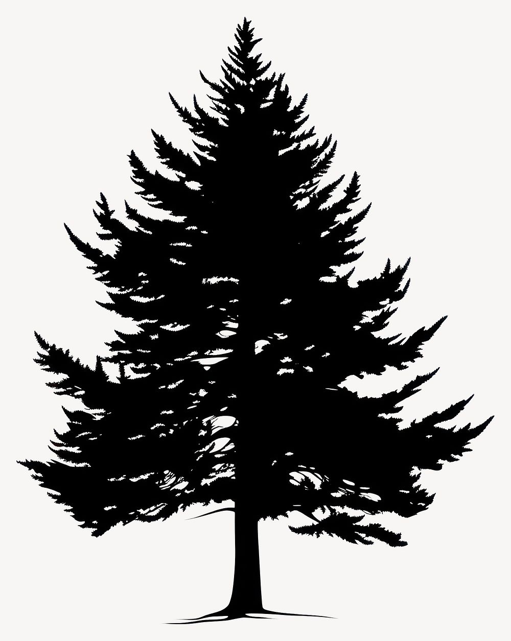 Cedar tree silhouette illustration black vector