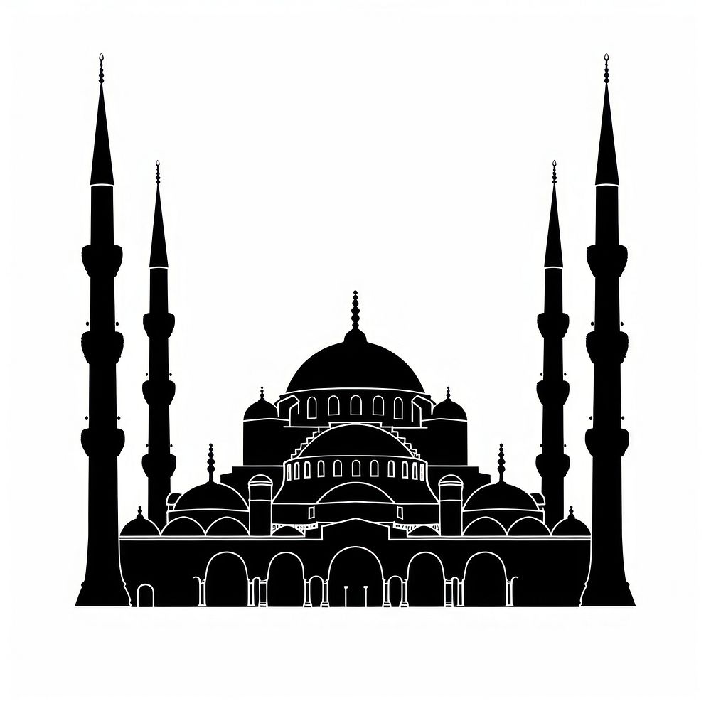 The Blue Mosque architecture mosque silhouette.