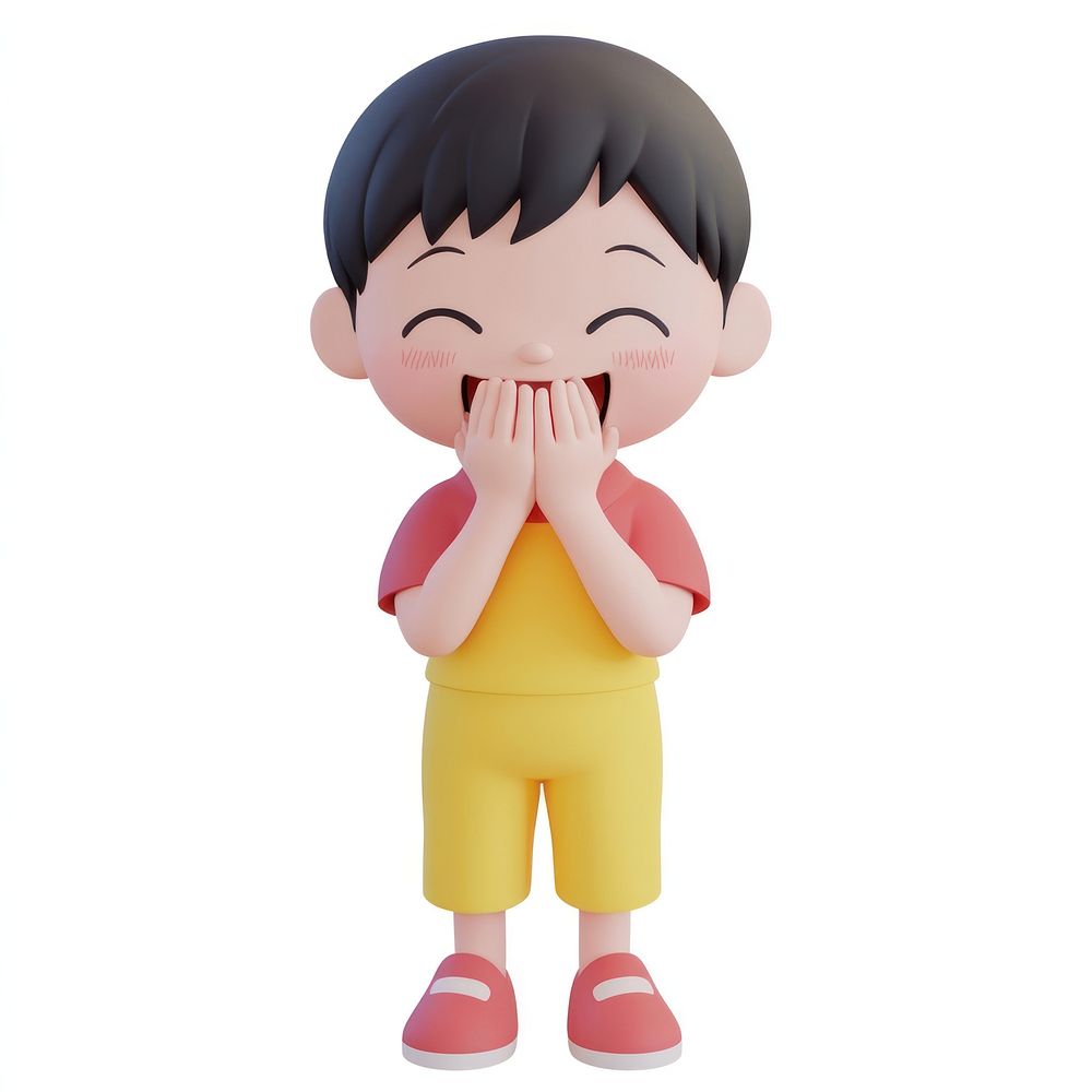 Cute boy Giggly illustration laughing cartoon.