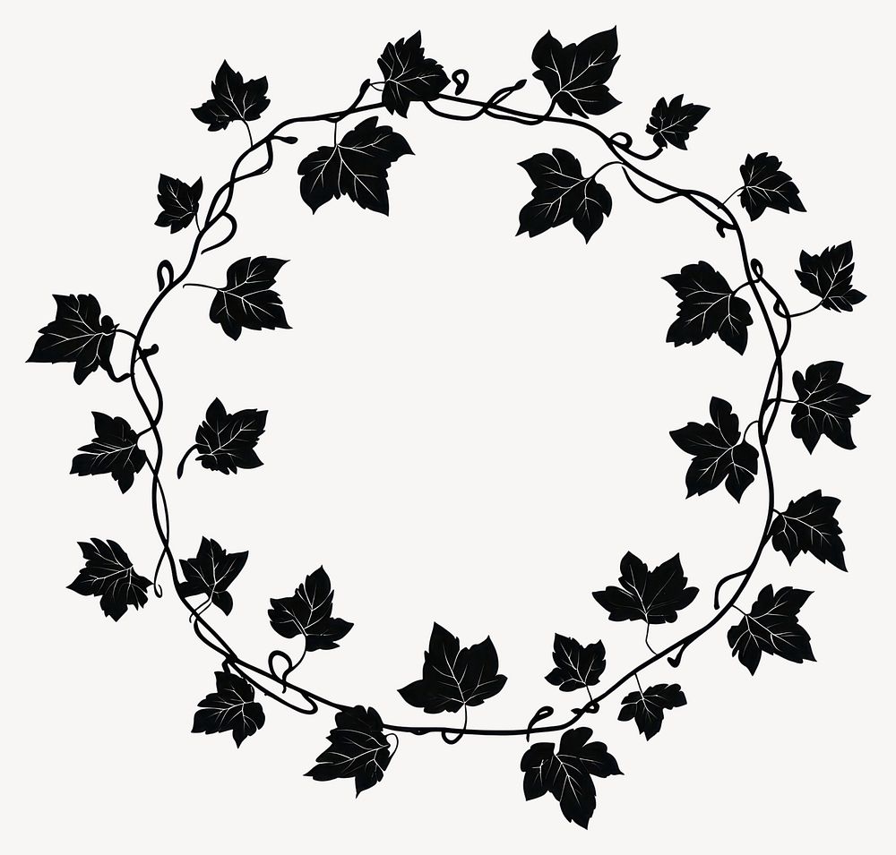 Ivy vines leaves wreath leaf illustration silhouette vector