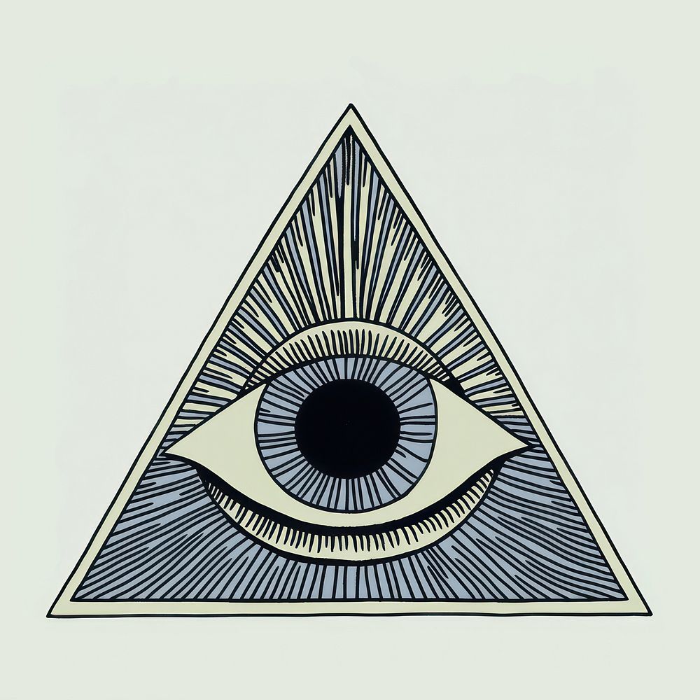 Esoteric triangle eye illustration all-seeing geometric.