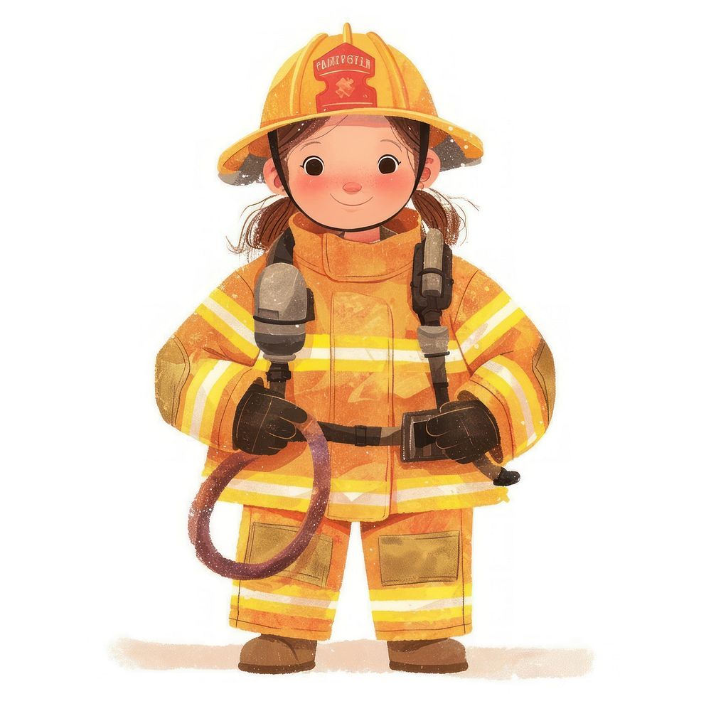 Girl Firefighter helmet illustration firefighter.