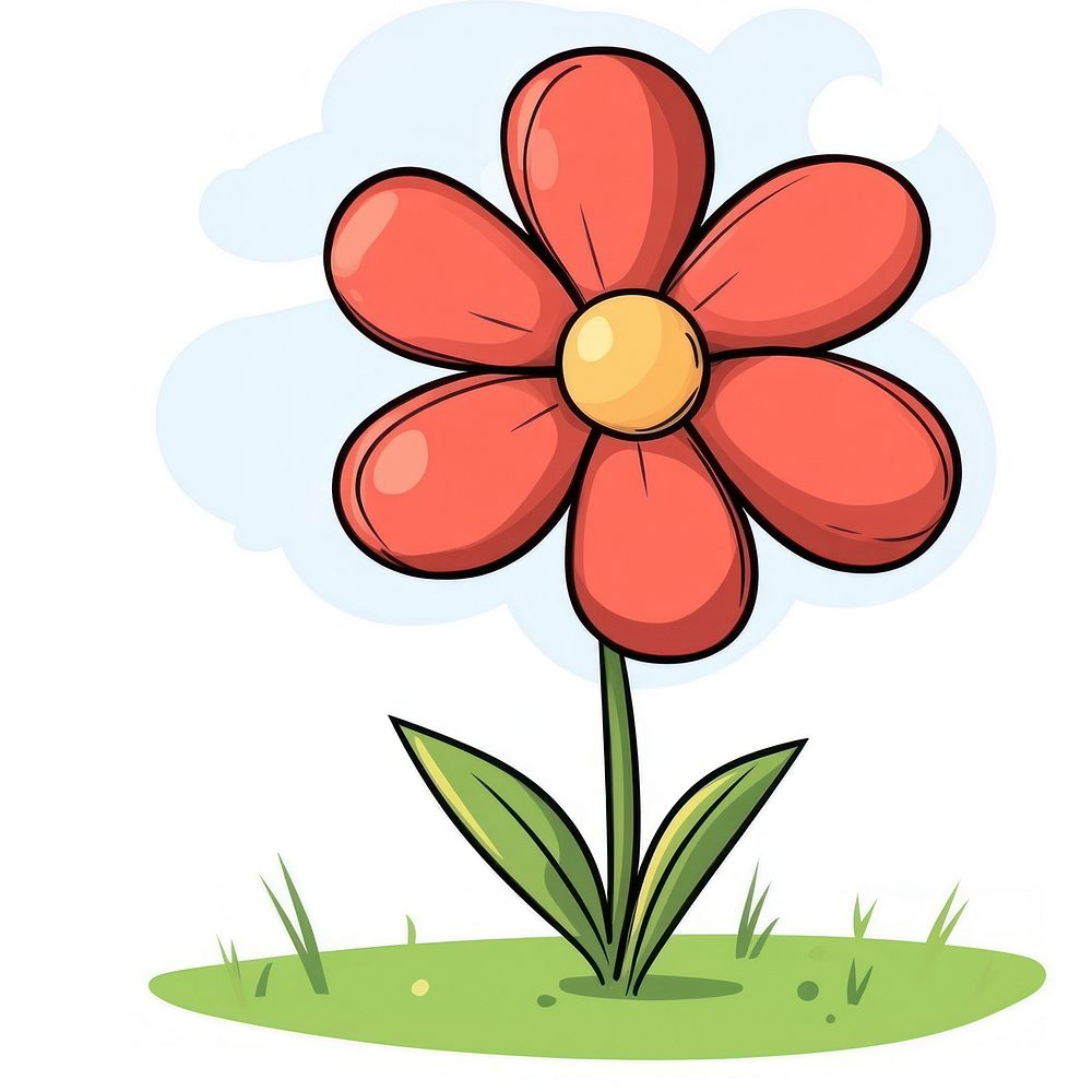 Playful and vibrant flat vector flower petals illustration.