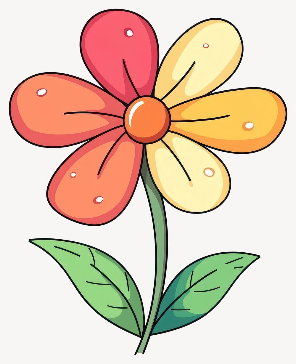 Playful and vibrant flat vector flower petals art vector