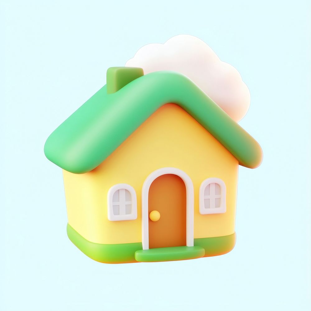 3d home illustration background cute.