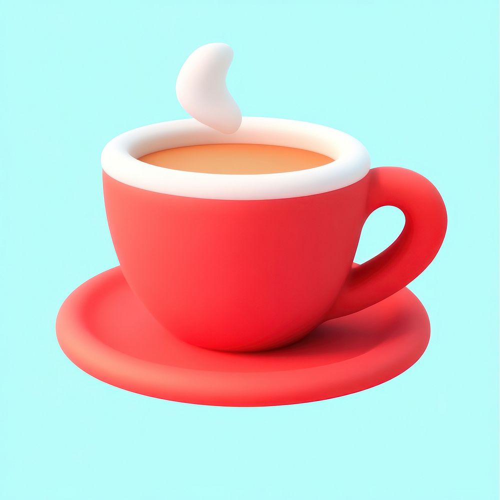 3d hot coffee illustration minimalist beverage.