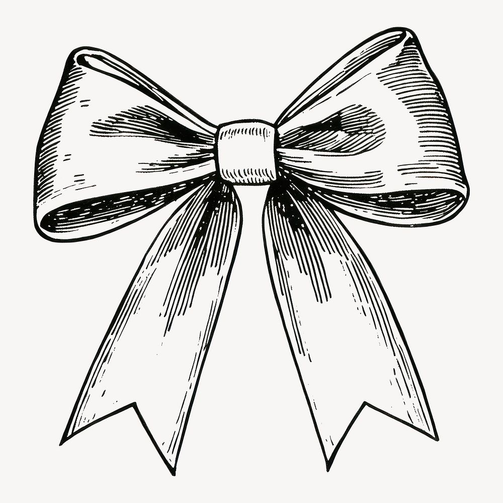 Bow ribbon sketch white illustration vector