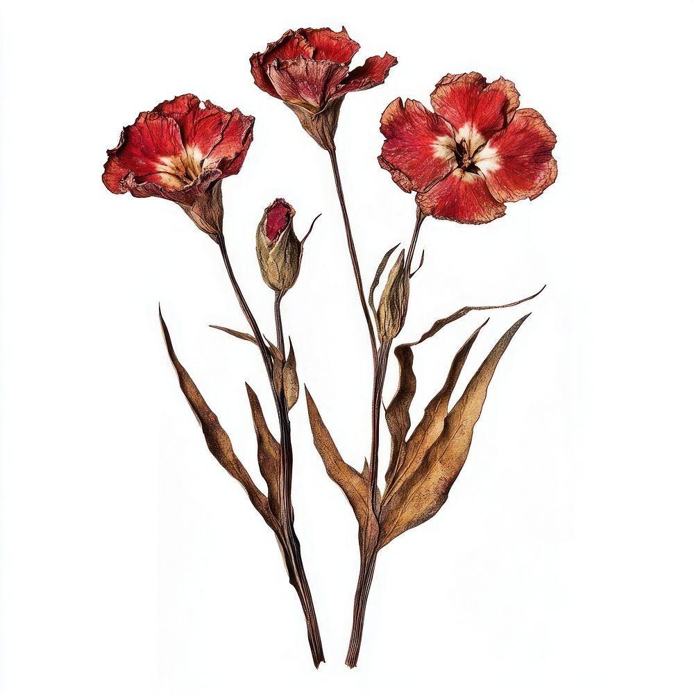 Dianthus flowers pressed dried.