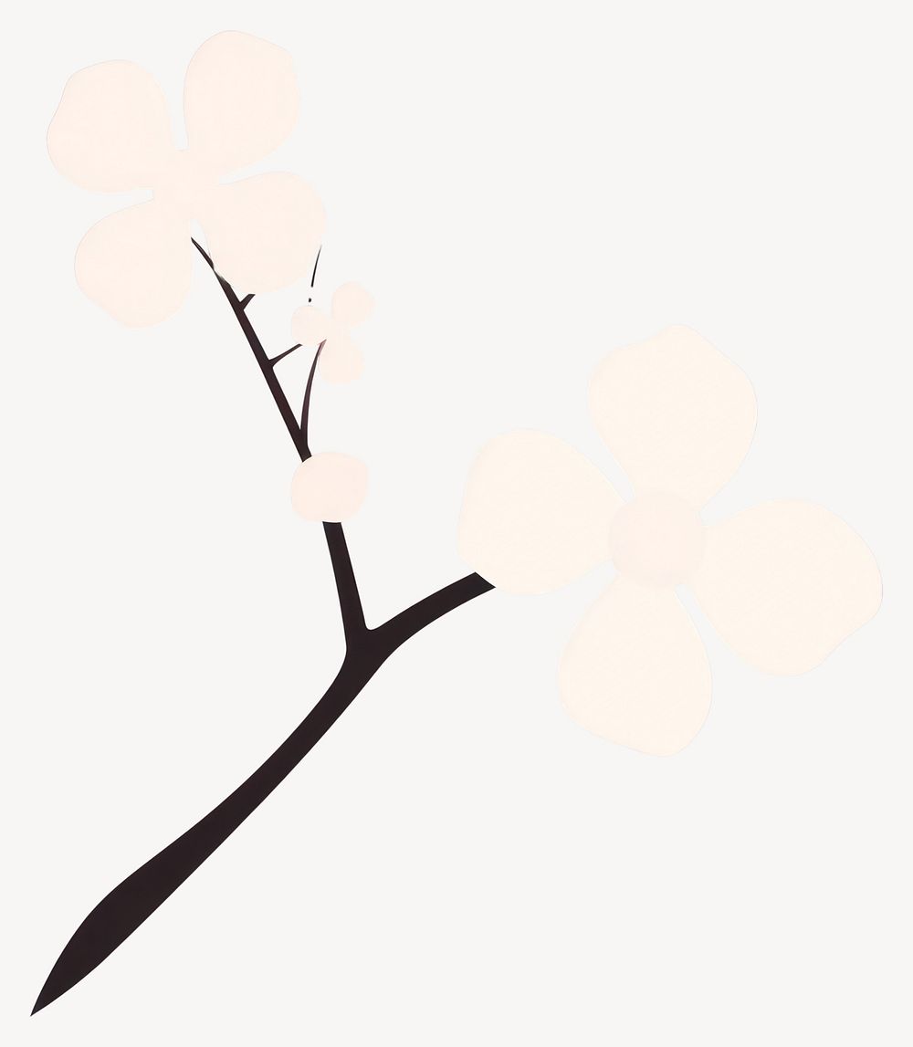 Abstract cherry blossom illustration minimalist flower vector