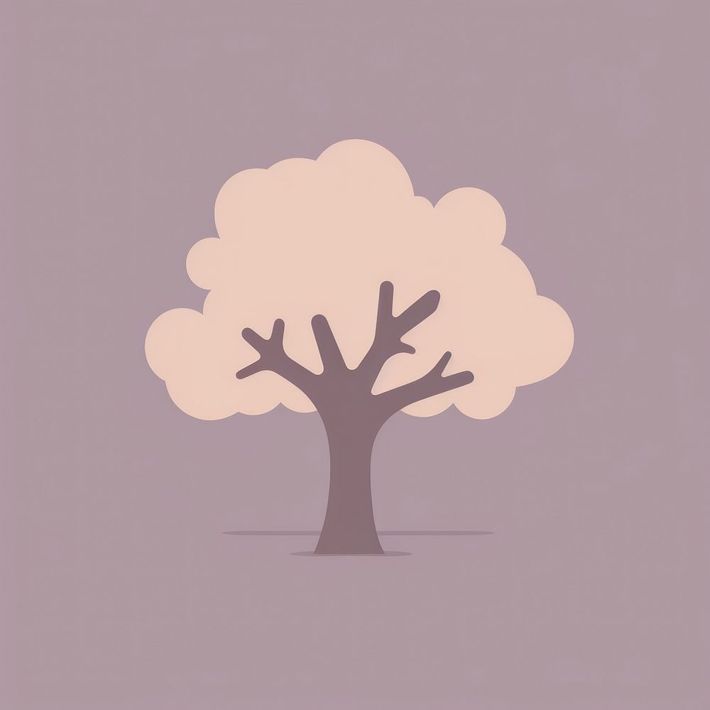 Tree silhouette illustration minimalist abstract.