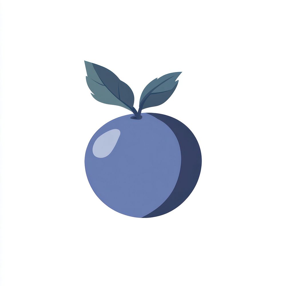 Blueberry illustration minimal leaves.