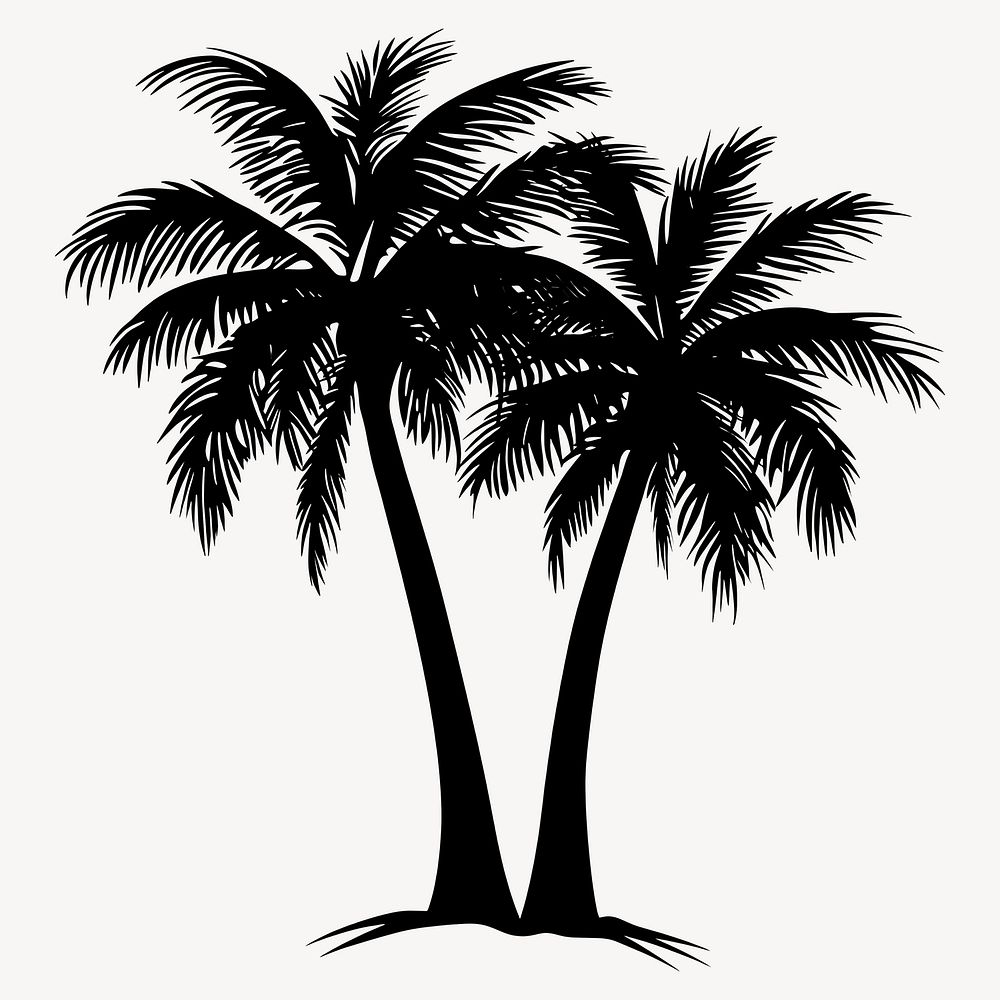 Silhouette coconut tree art illustration arecaceae vector