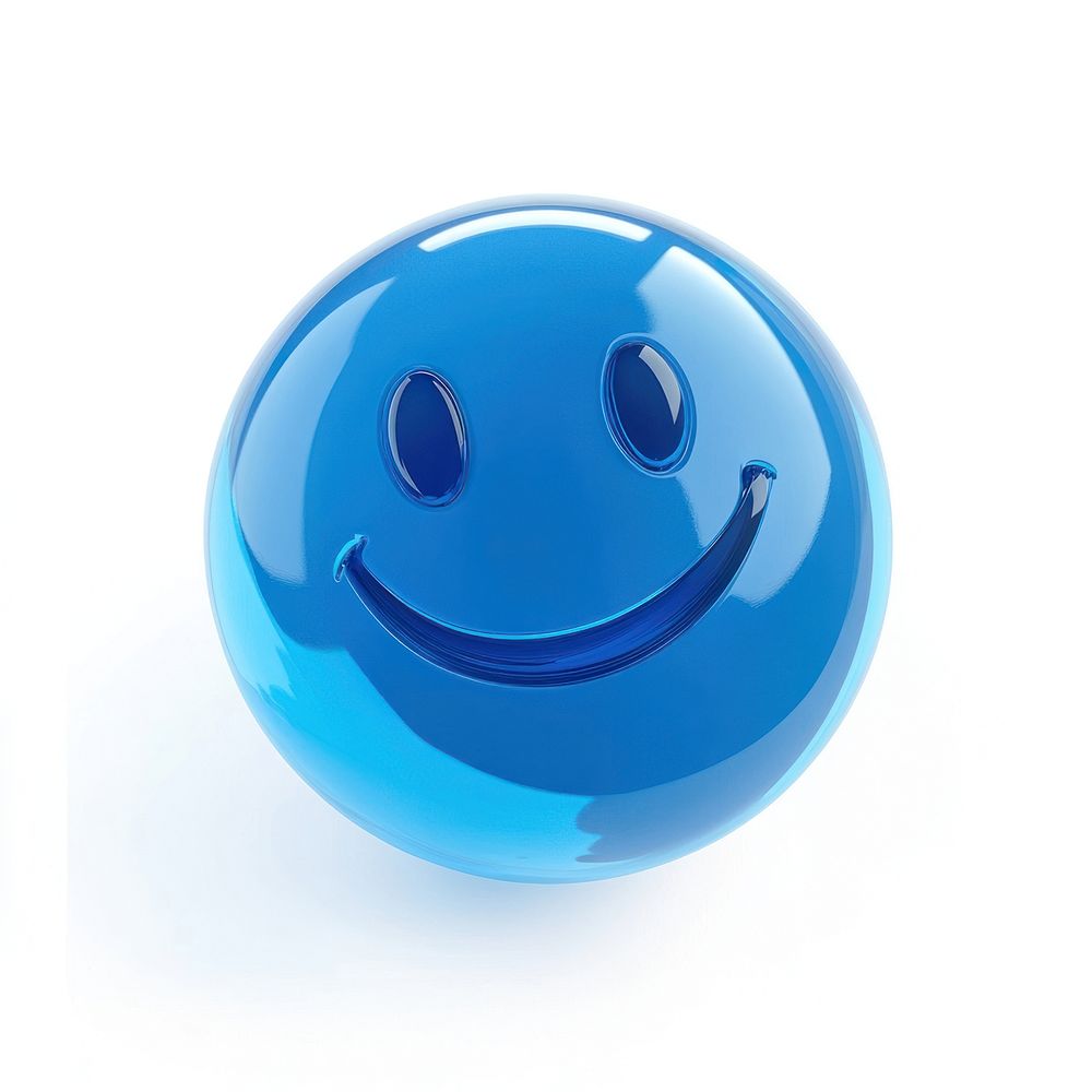 Smile emoji illustration sphere glossy.