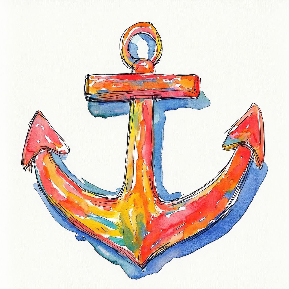 Anchor anchor illustration watercolor.