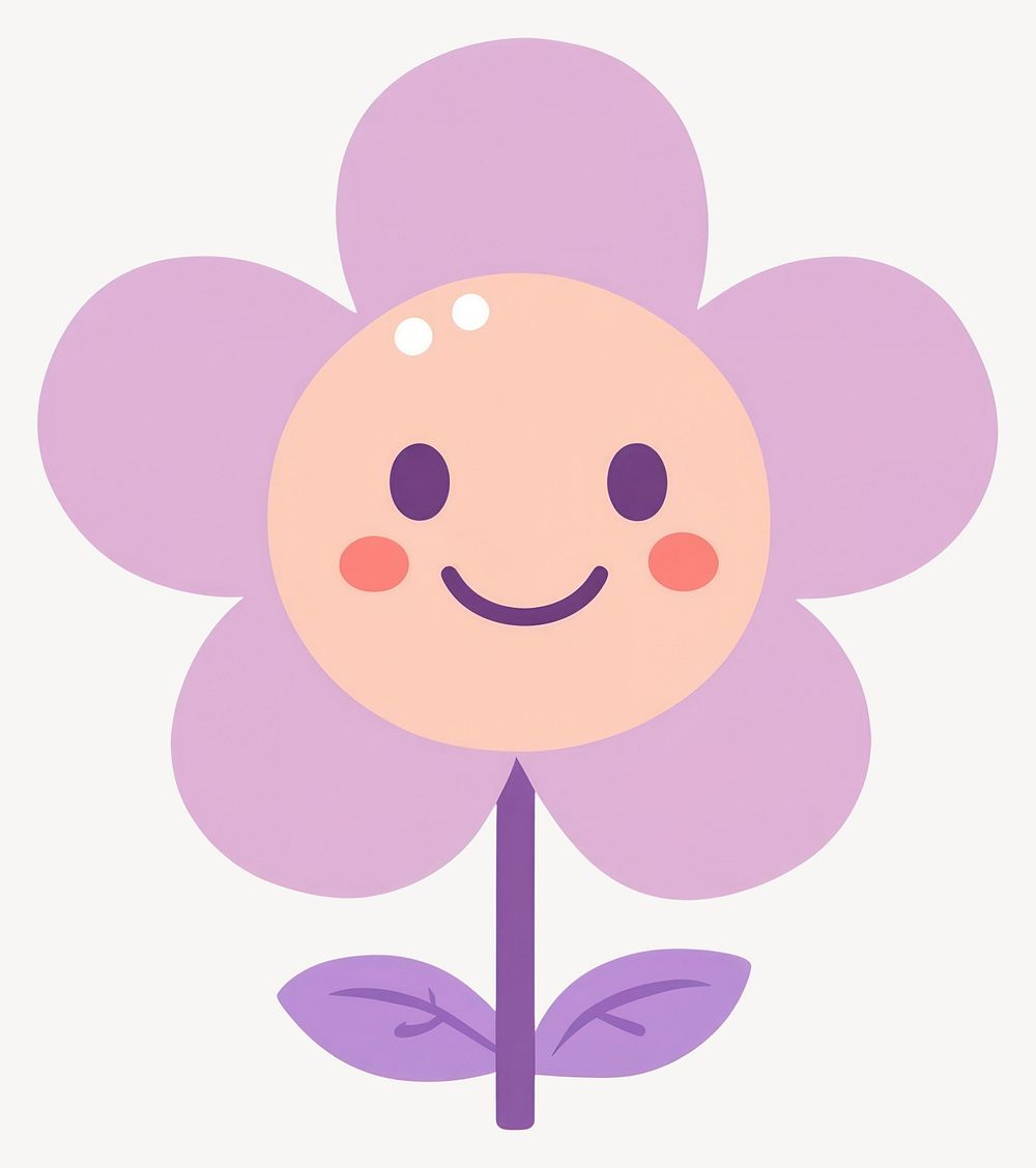 Purple flower face cute confectionery vector