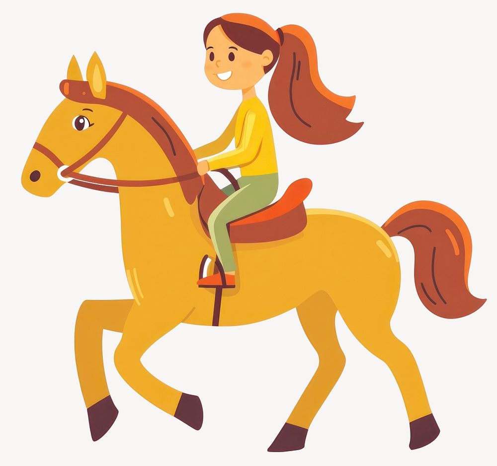 Riding a hourse illustration horse child vector