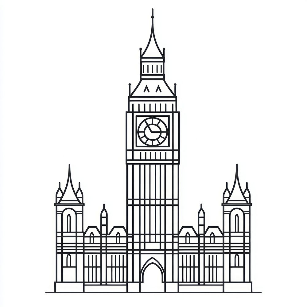 Big ben architecture illustration tower.