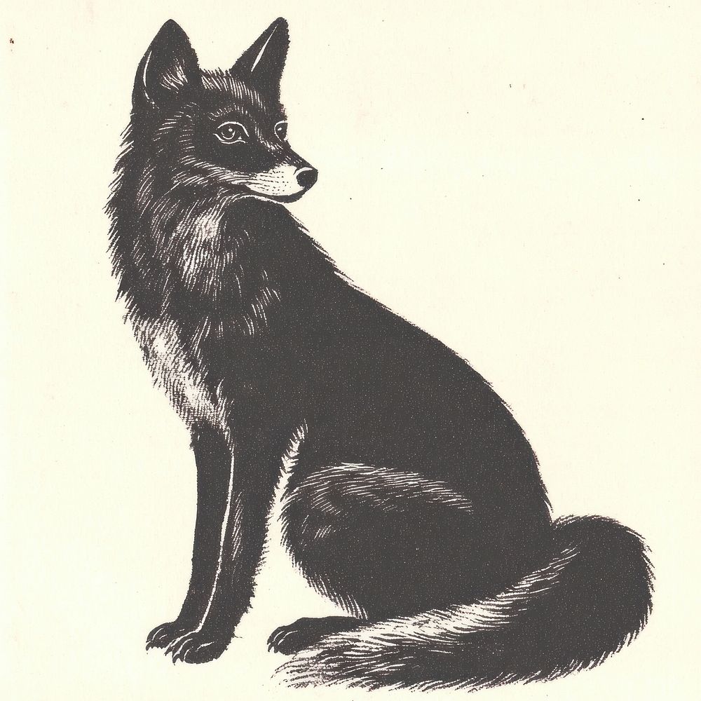 Fox illustration wildlife drawing.