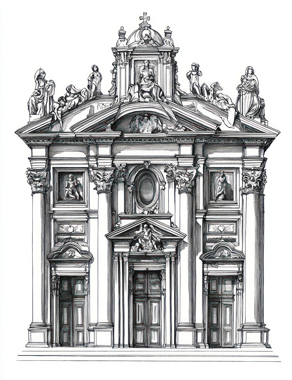 Renaissance architecture drawing art architectural.