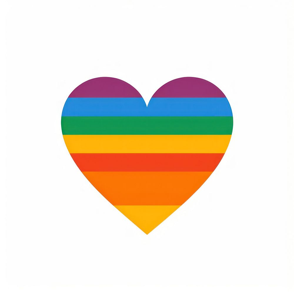 Rainbow heart celebration colorful symbol.