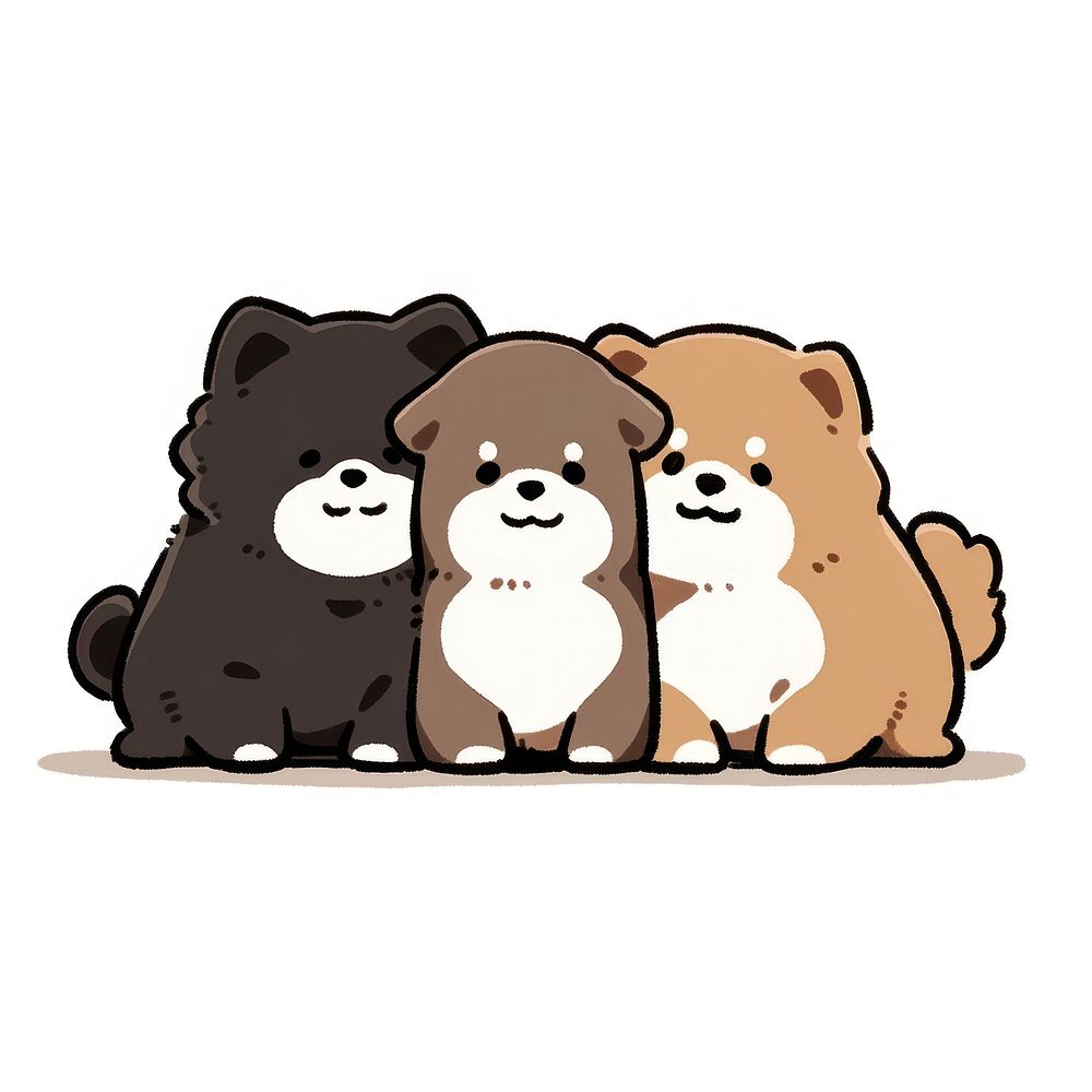 Three dogs illustration animal wildlife.