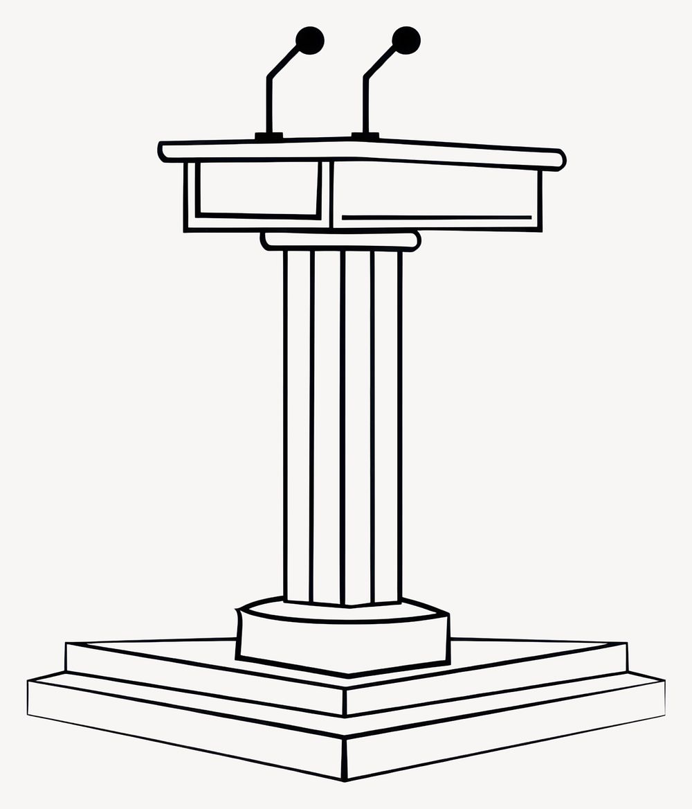 Podium minimalist speech presentation vector