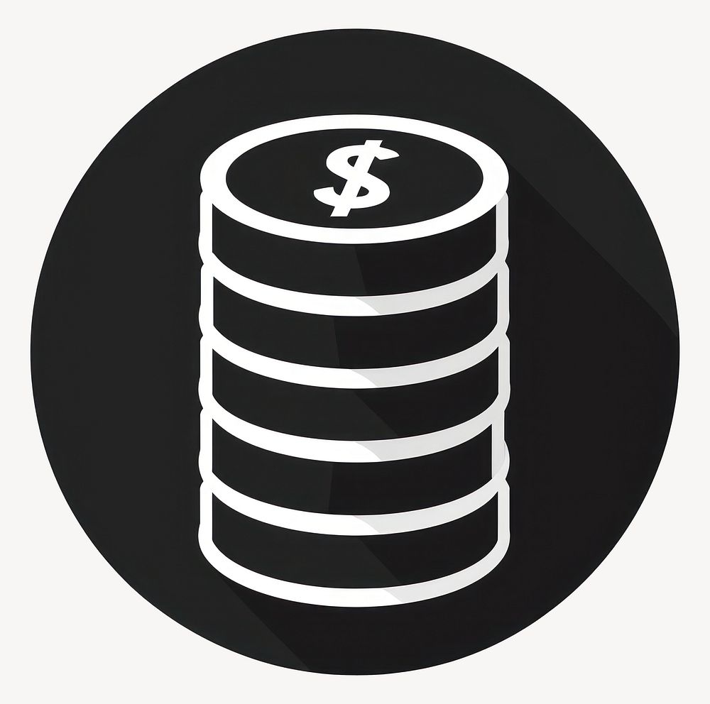 Coin and money symbol coins black  vector