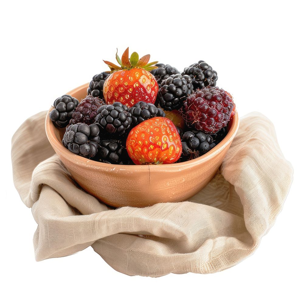 Cottagecore bowl of wildberry berries fruit strawberry.