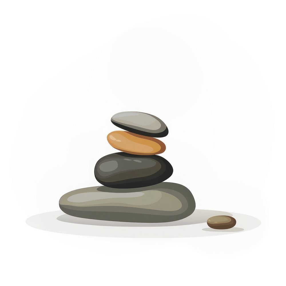 Pebble illustration composition meditative.