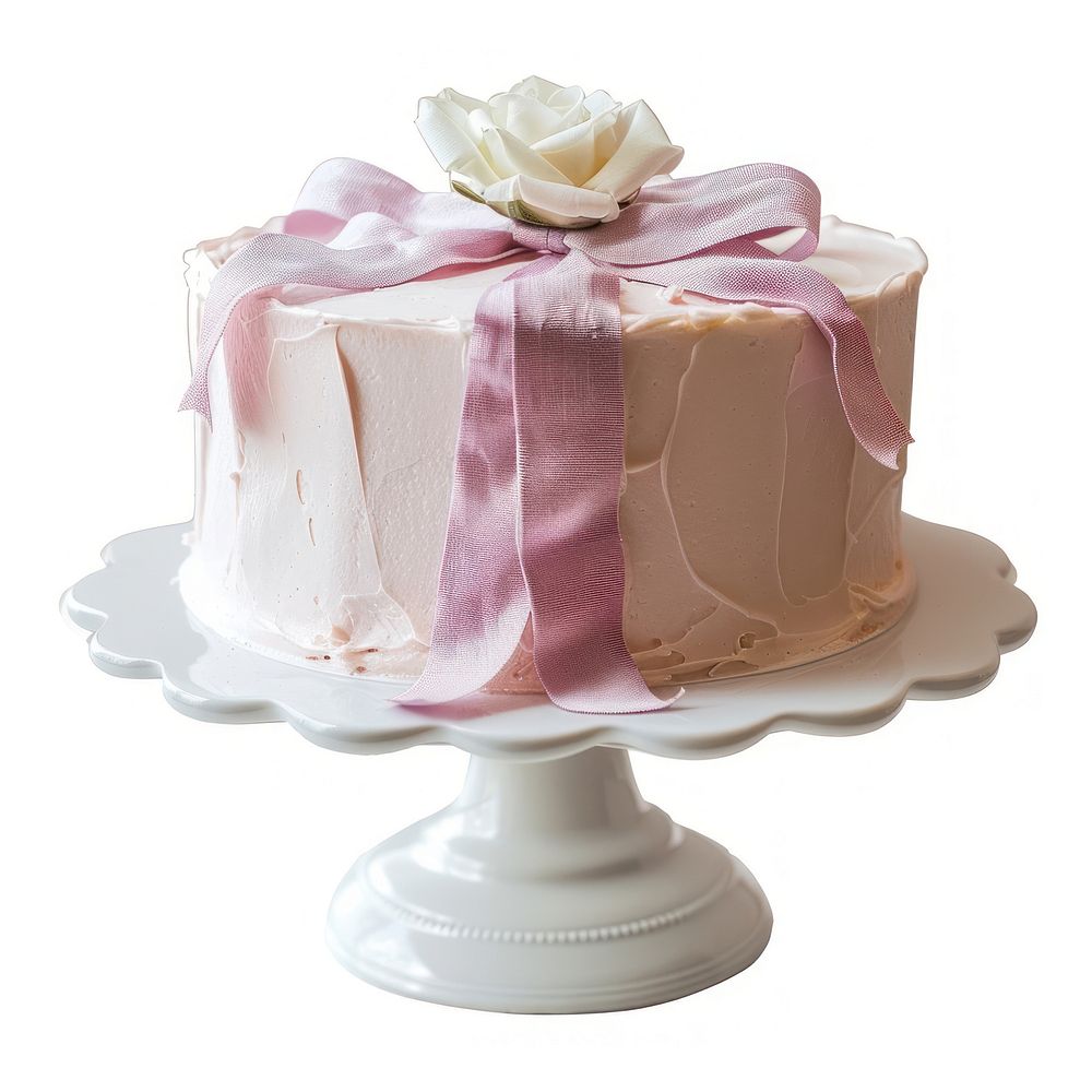 Coquette white cake dessert icing rose.