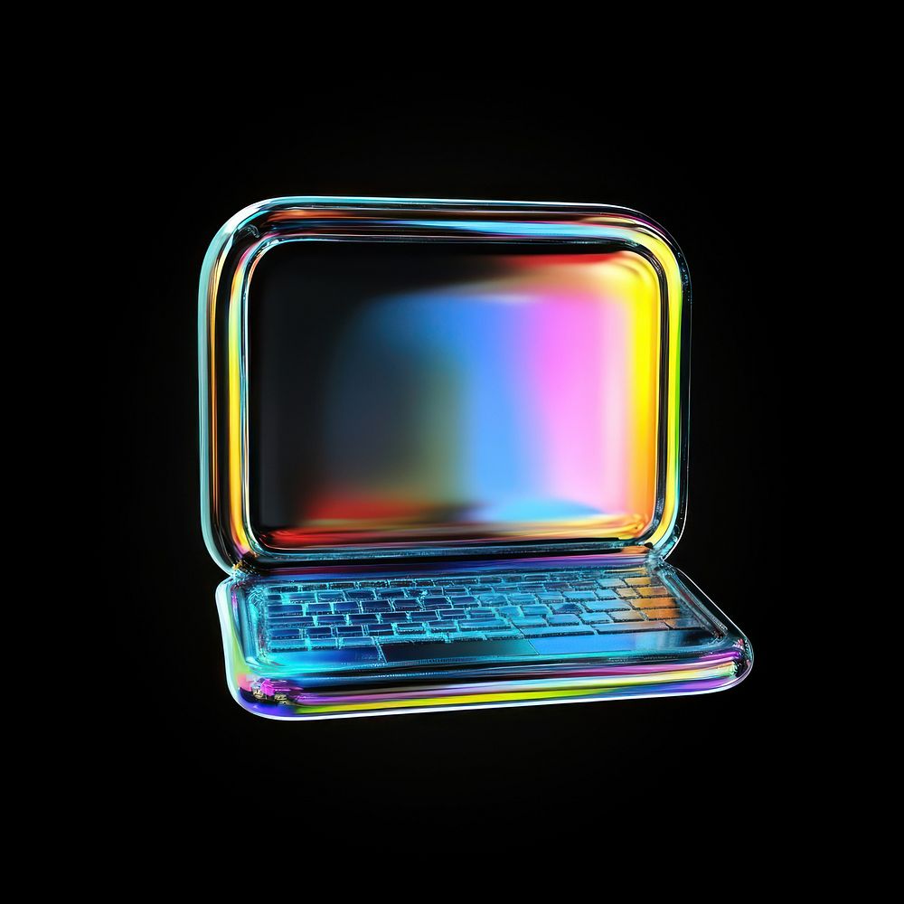 Laptop illustration electronics holographic.