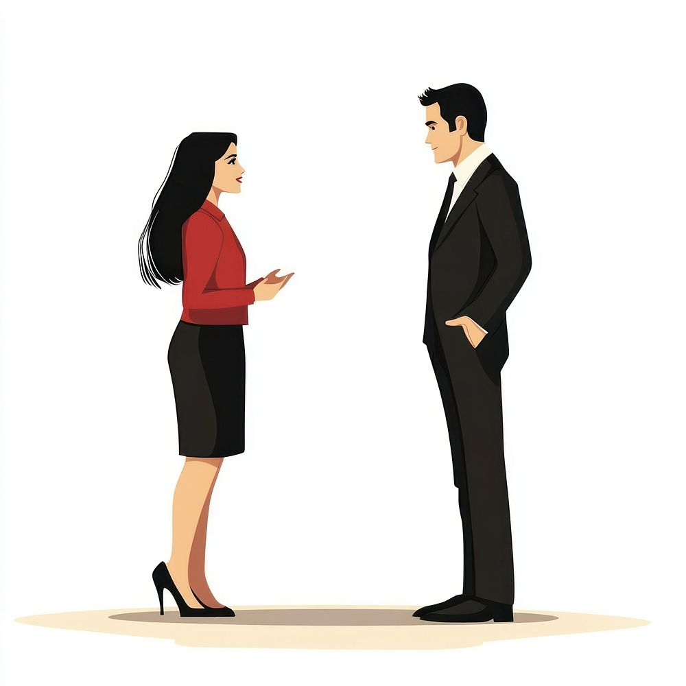 Conversation illustration business woman.