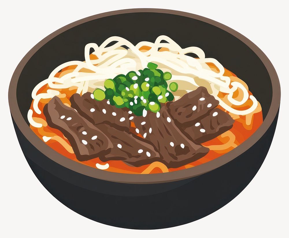 Gyudon illustration transparent background  vector